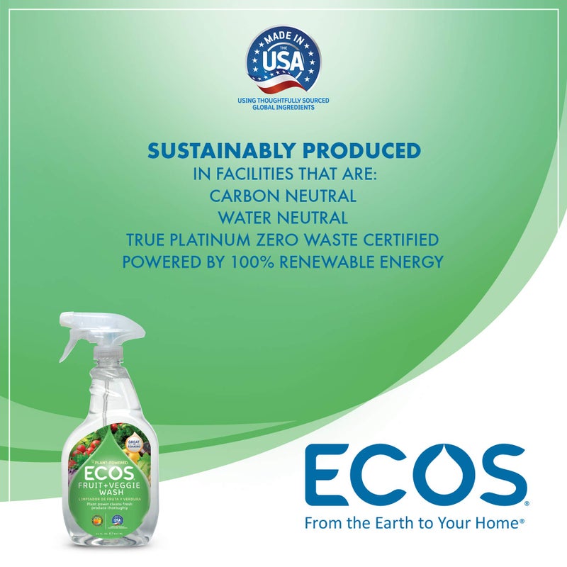 ECOSÂ® Non-Toxic Fruit + Veggie Wash: 22oz Spray Bottle by Earth Friendly Products (Pack of 2) - Image 3